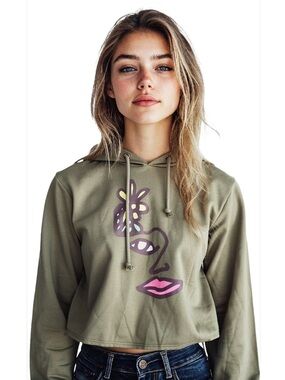 NEW- Large Take Pride 
Graphic PEACE PROJECT 
Olive Green long sleeve Top